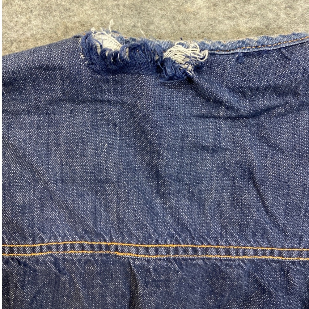 Vintage Montgomery Ward Denim Vest Blanket Lined Authentic Distressed Mens XL - Picture 5 of 10